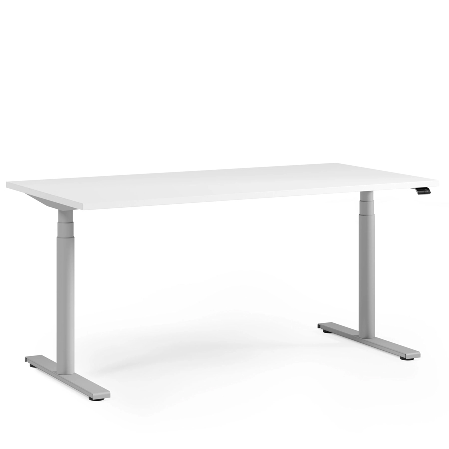 fm FOURACTION 130 Schreibtisch | Gestell silber | Platte weiß