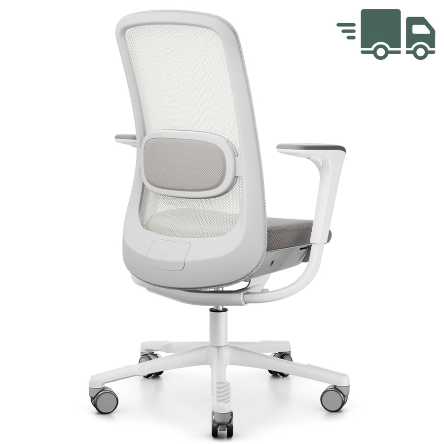 HAG SoFi Mesh 7500 Putty Grey und Sitzpolster aus Oceanic Light Grey