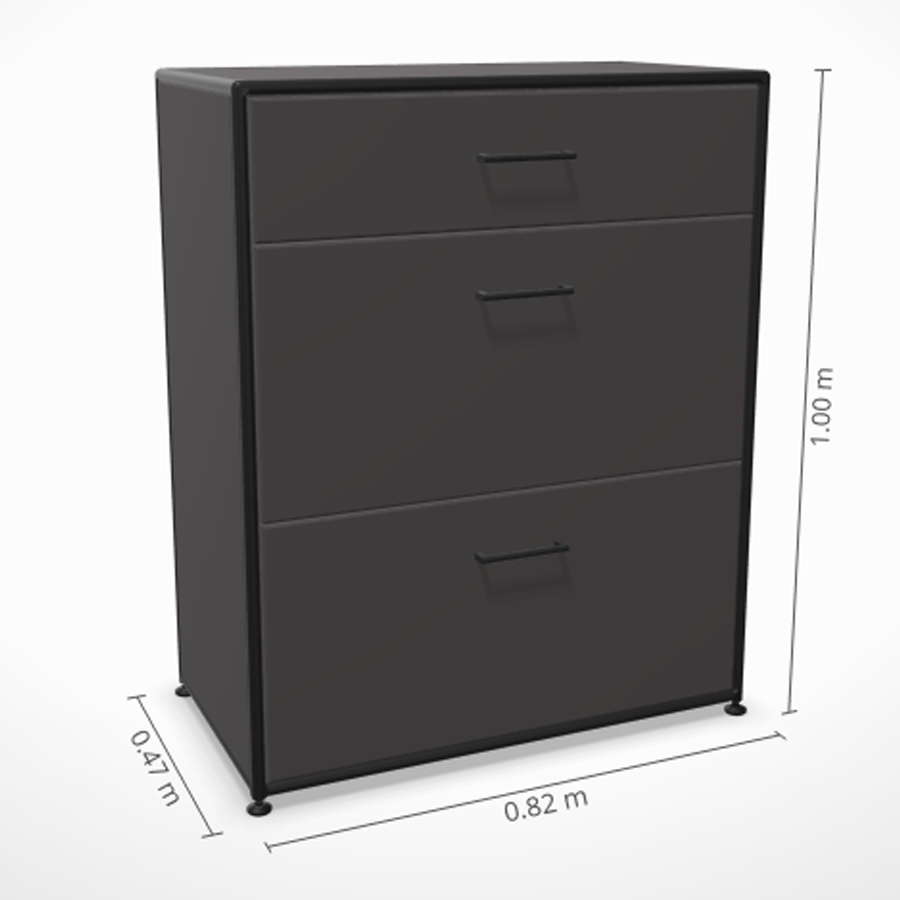 Bosse Highboard basaltgrau | Black Edition | Abmessungen
