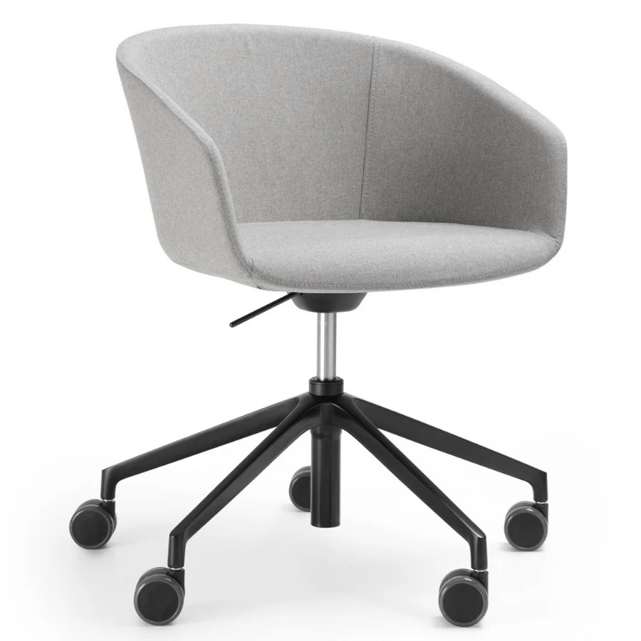 Bejot oxco small OX S 5R Bürostuhl Konferenzstuhl auf Rollen hellgrau Stoff Fenno