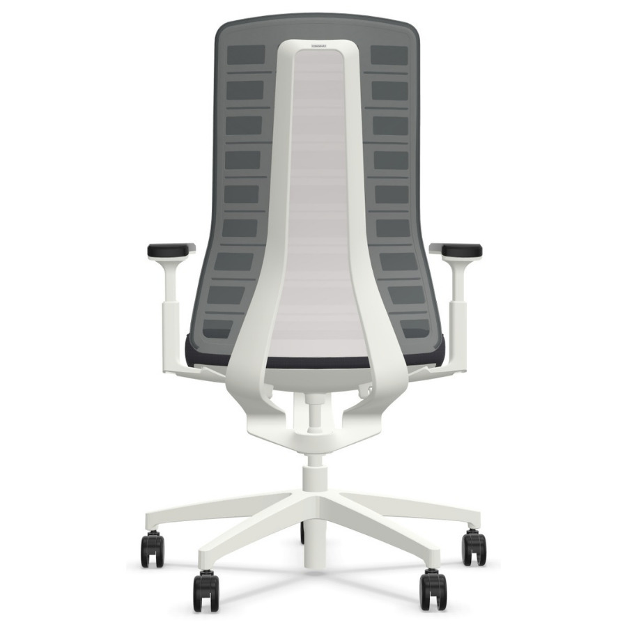 Interstuhl PUREis3 PU213 Bürostuhl weiß mit Netzrücken Farbe anthrazit - Rückansicht