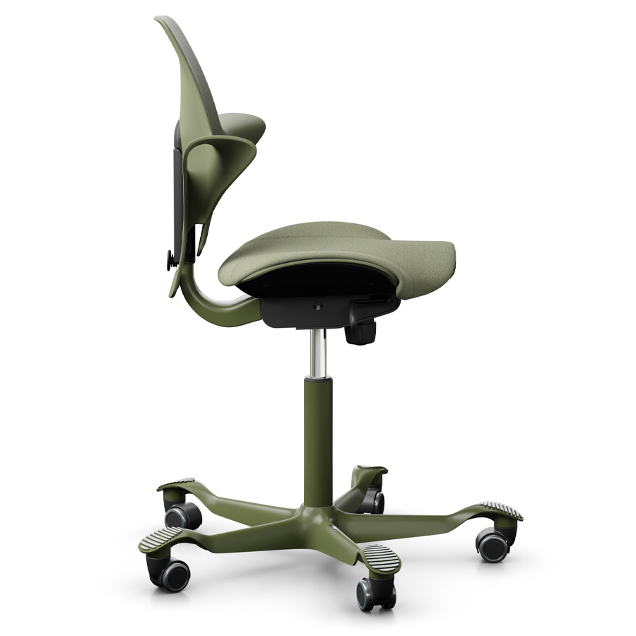 HAG Capisco Puls 8020 | Schale Moss | Bezug Capture Grün-Grau | Gestell Moss Grey | Seite