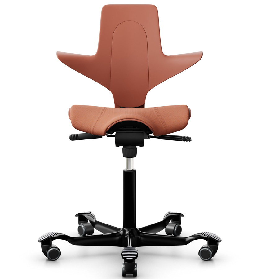 HAG Capisco Puls 8020 Farbe Rosehip mit Stoff Capture Coral 4301 Gestell schwarz