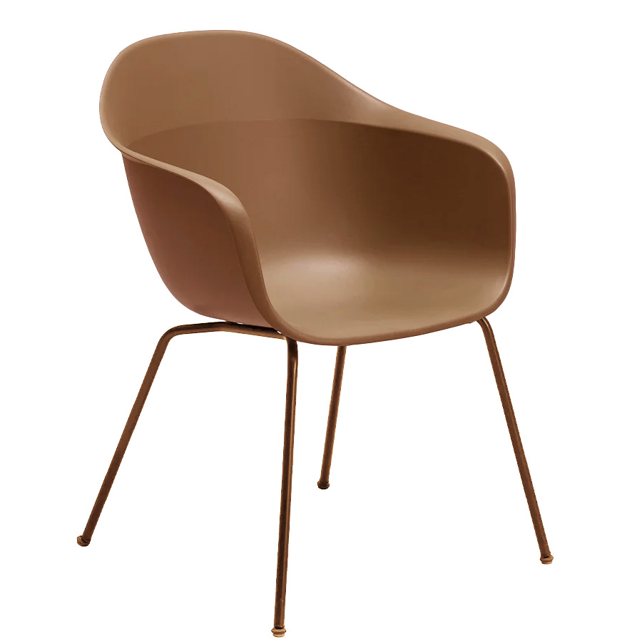 Kristalia Elephantino mit geschlossener Sitzschale in Argilla und Gestell in Argilla