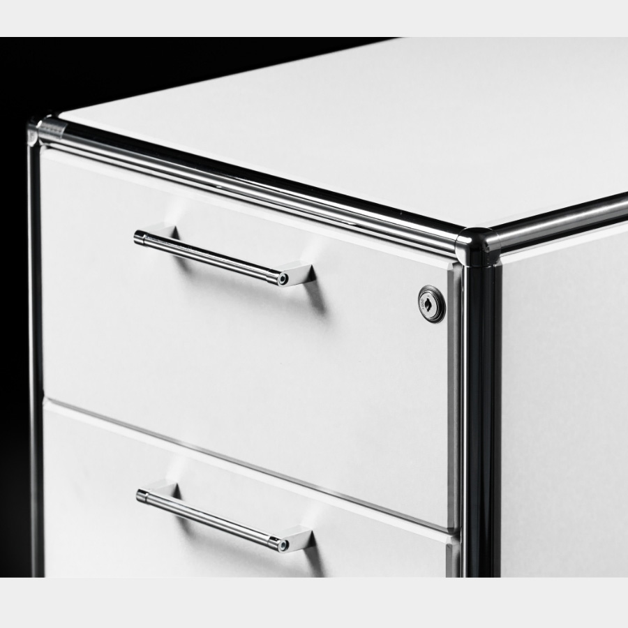 Bosse Rollcontainer mit Schüben weiss - Detail Schloss