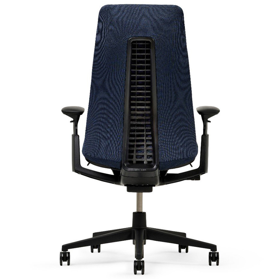 HAWORTH Fern Digital Knit Mariner, Rahmen schwarz, 4D-Armlehnen, Aluminiumfußkreuz schwarz