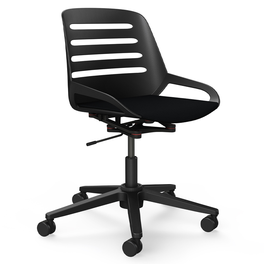 Aeris Numo Task schwarz - Fußkreuz mit Rollen - Sitzpolster Cura schwarz