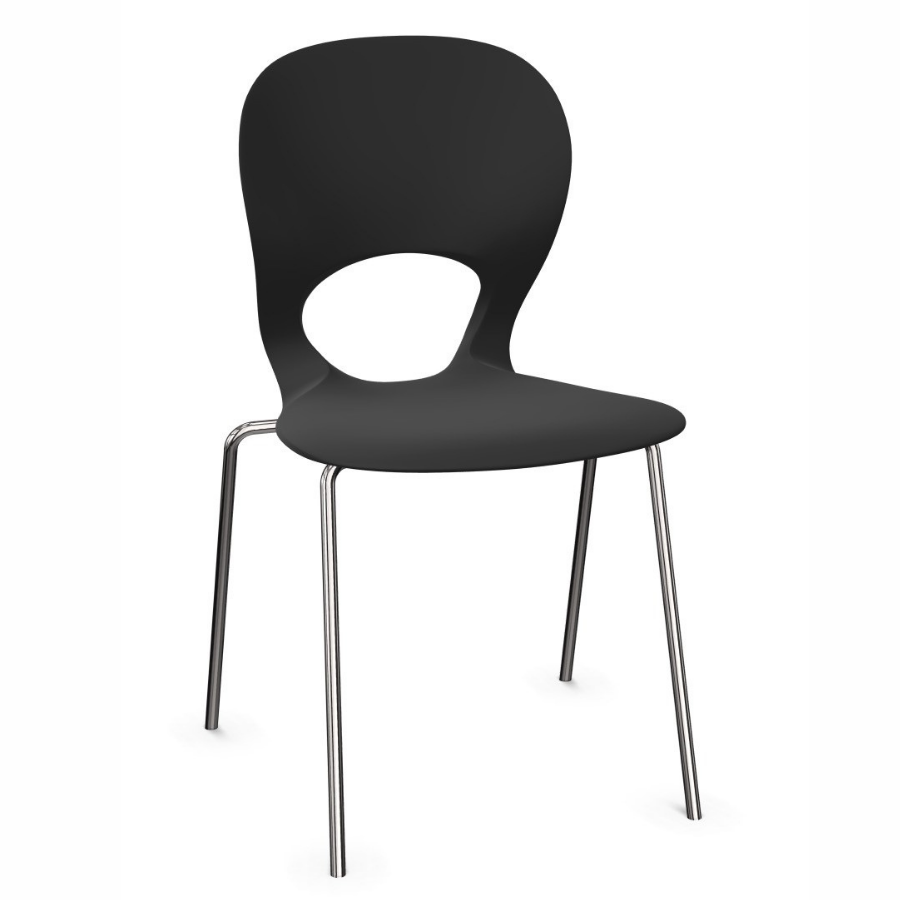 Kristalia PIKAIA Stuhl mit Vierfußgestell Gestell Aluminium