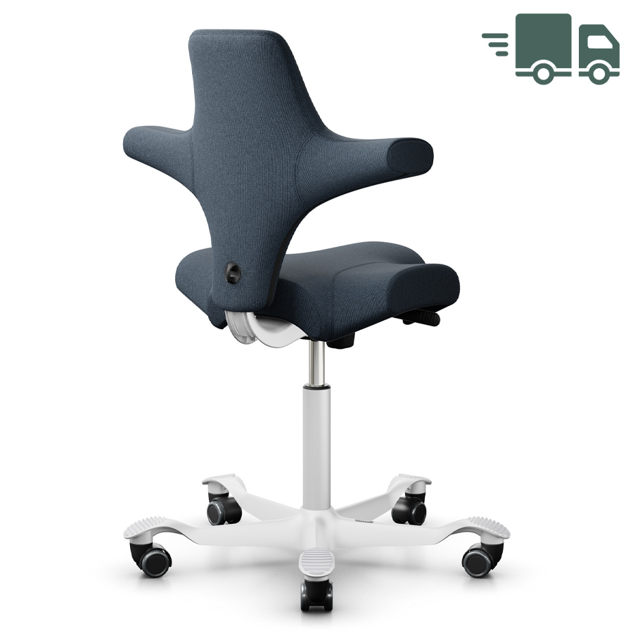 HAG CAPISCO 8106 Stoff Cura dunkelblau mit Sattelsitz - Gestell weiß