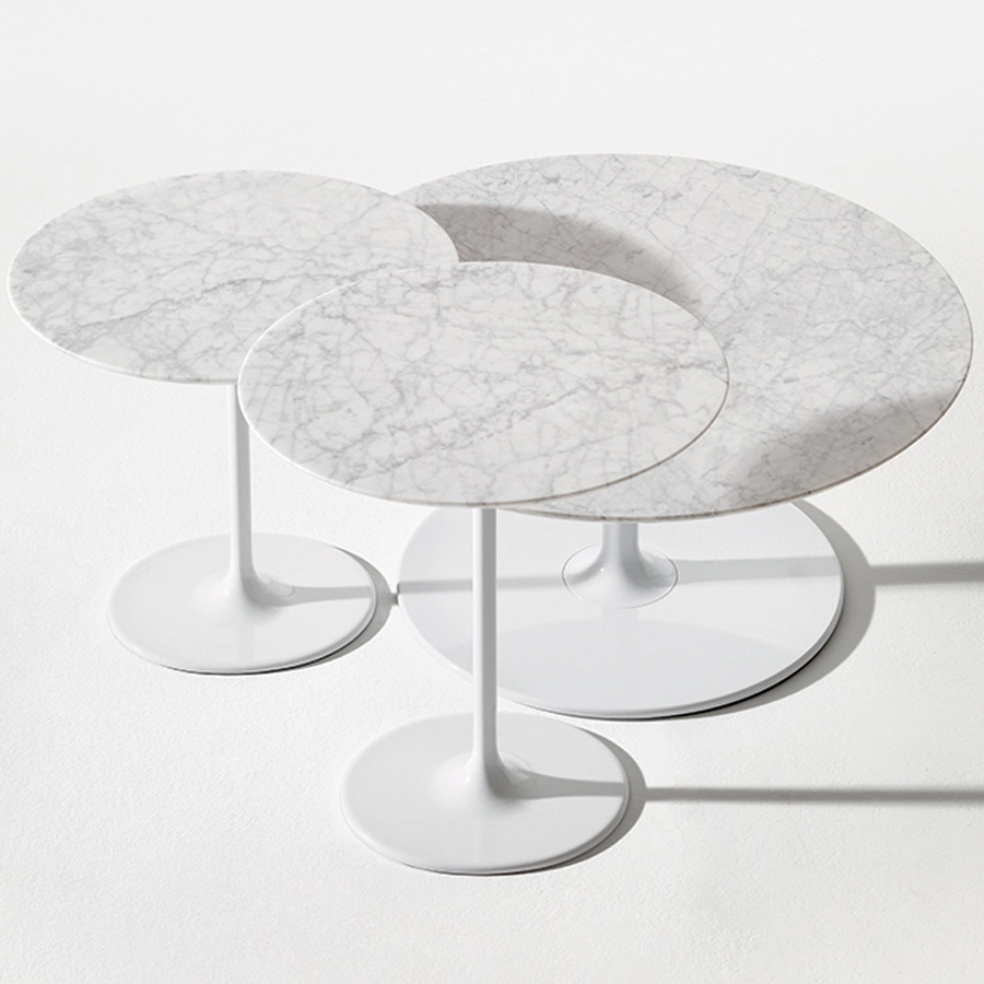 Arper Dizzie - Platte Marmor oval - Gestell weiß - Beispielbild