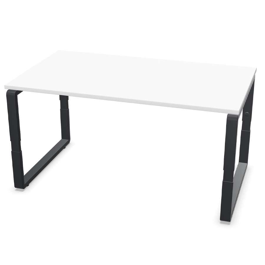 Palmberg Pensum mit Höheneinstellung "Easy Push" - Tischplatte superweiß - Gestell graphit