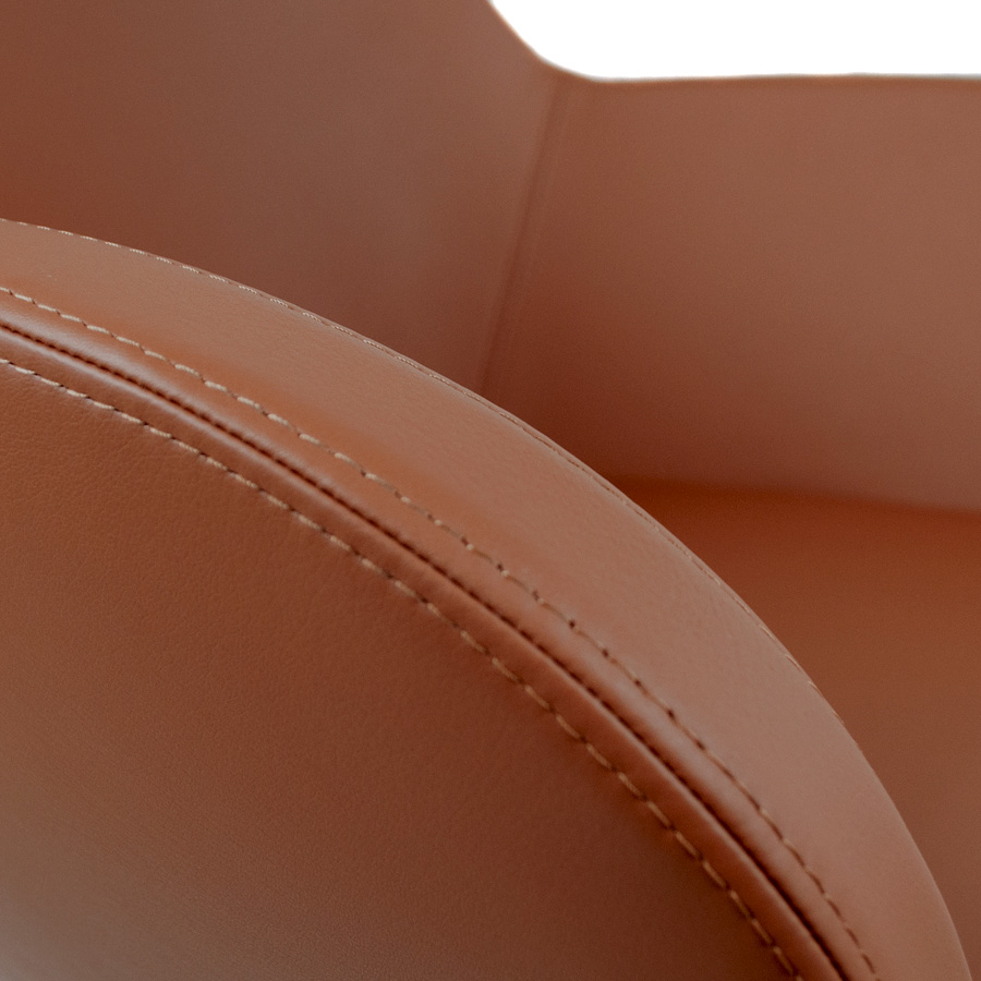 Profim FAN 10 HW - Bezug Premiumleder cognacbraun - Detail Armlehne