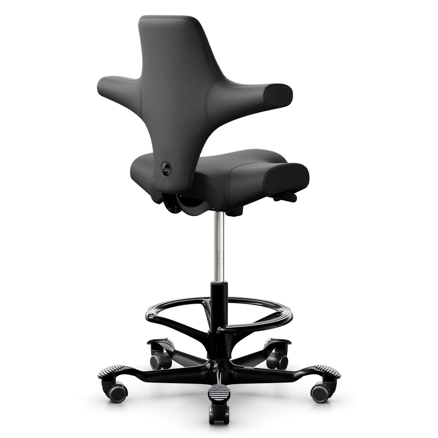 HAG CAPISCO 8106 Stehhilfe mit hoher 265er Feder u. Fußring - Leder schwarz