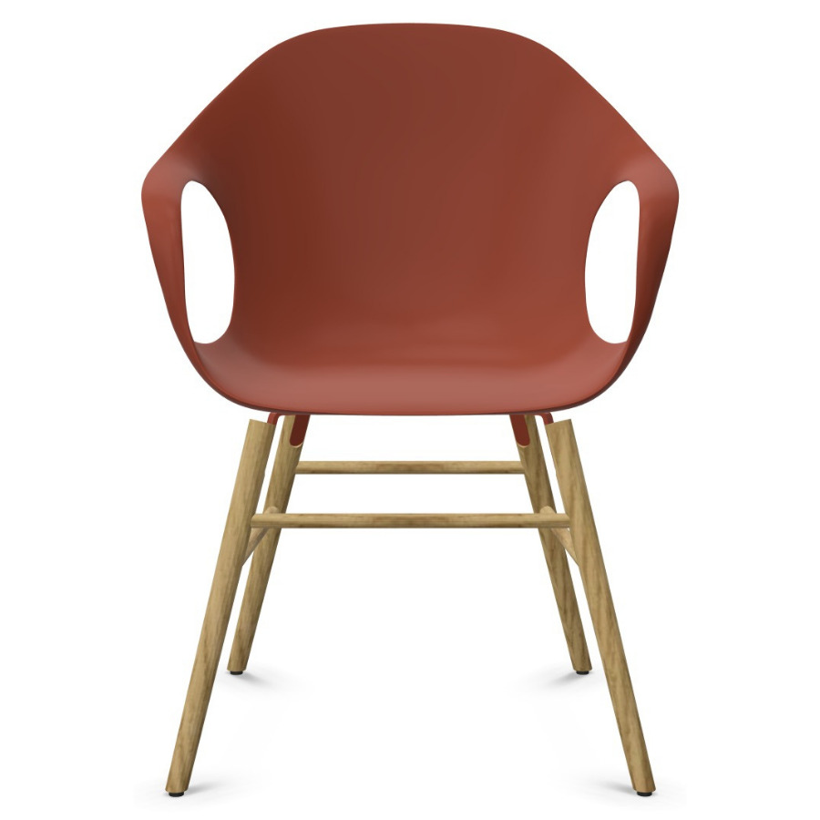 Kristalia ELEPHANT Stuhl mit Holzgestell Sitzschale terracotta - Gestell Eiche