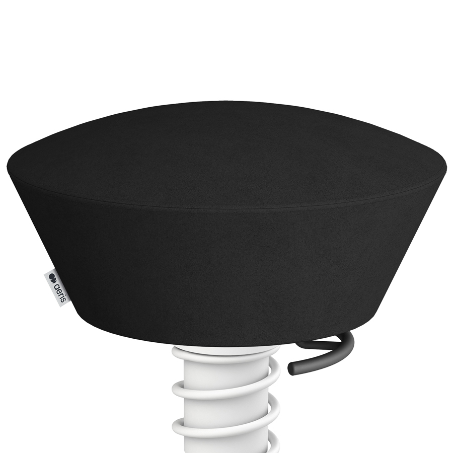 Aeris Swopper Mikrofaser schwarz mit Gleitern - Gestell weiß - Nahaufnahme