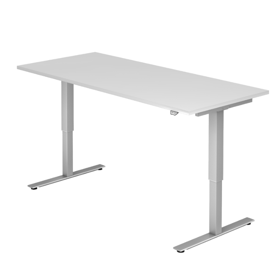 Schreibtisch MOVE IT Platte Weiß Gestell silbern
