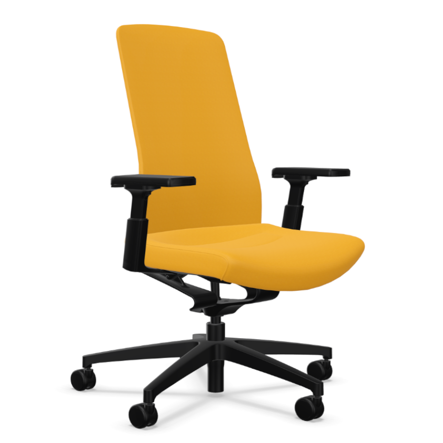 Interstuhl PUREis3 PU113 schwarz-maisgelb - 3D-Armlehnen