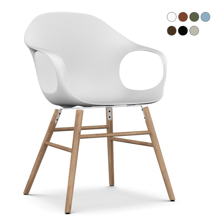 Kristalia Elephant - verschiedene Schalenfarben - Gestell Eiche natur