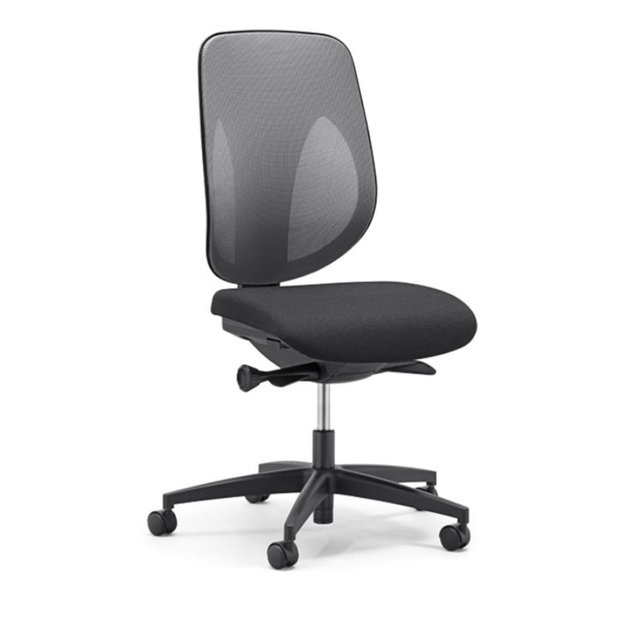 353 Drehstuhl Netzrücken grau ohne Armlehnen Vorderansicht