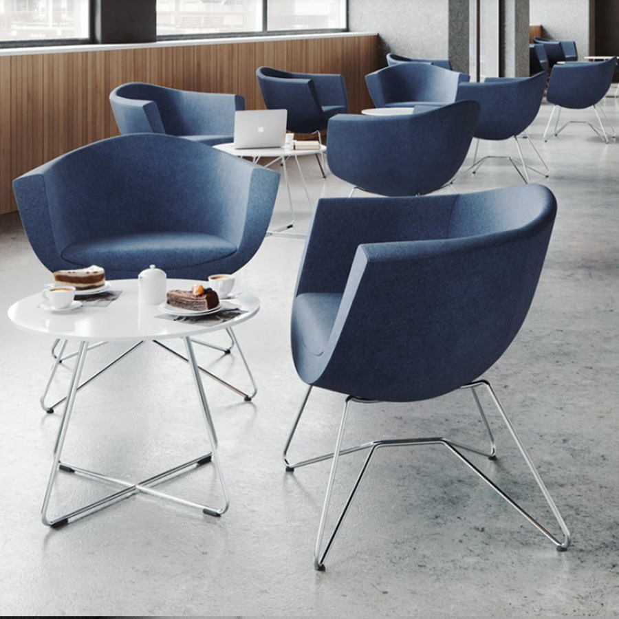 Profim Sorriso 10V mit Filigranfuß | Bezug Alba blau 6026