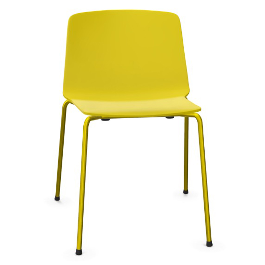 Kristalia RAMA Stuhl mit Vierfußgestell gelbes Zink | Front