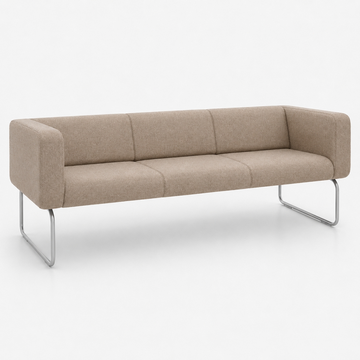 Bejot Legvan sofa 3-Sitzer Stoff beige - Gestell silber