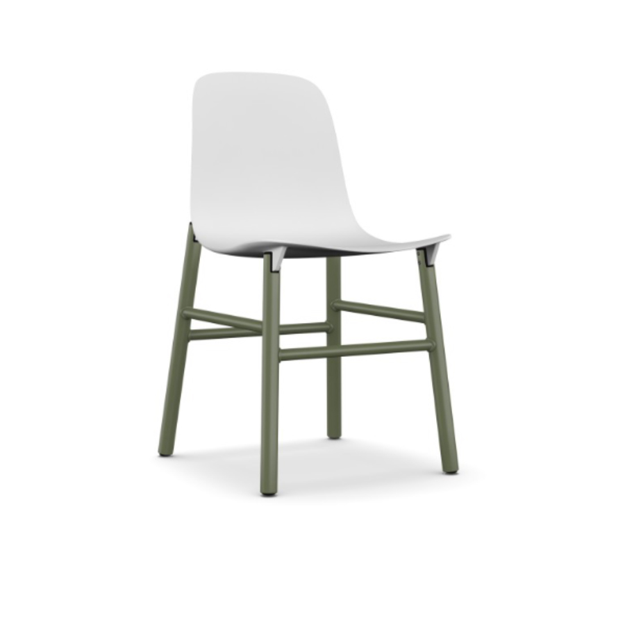 Kristalia Sharky Aluminiumfuss - Variante weiß olivgrün