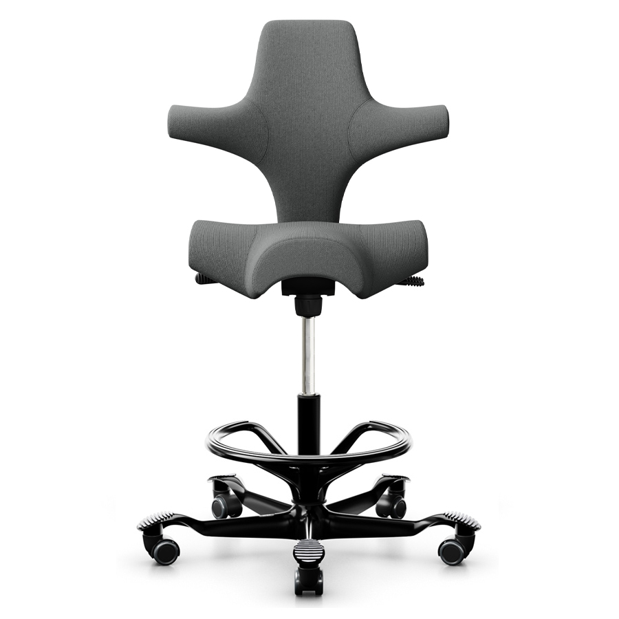 HAG CAPISCO 8106 Stehhilfe mit Fußring | Stoff Cura dunkelgrau | Gestell schwarz