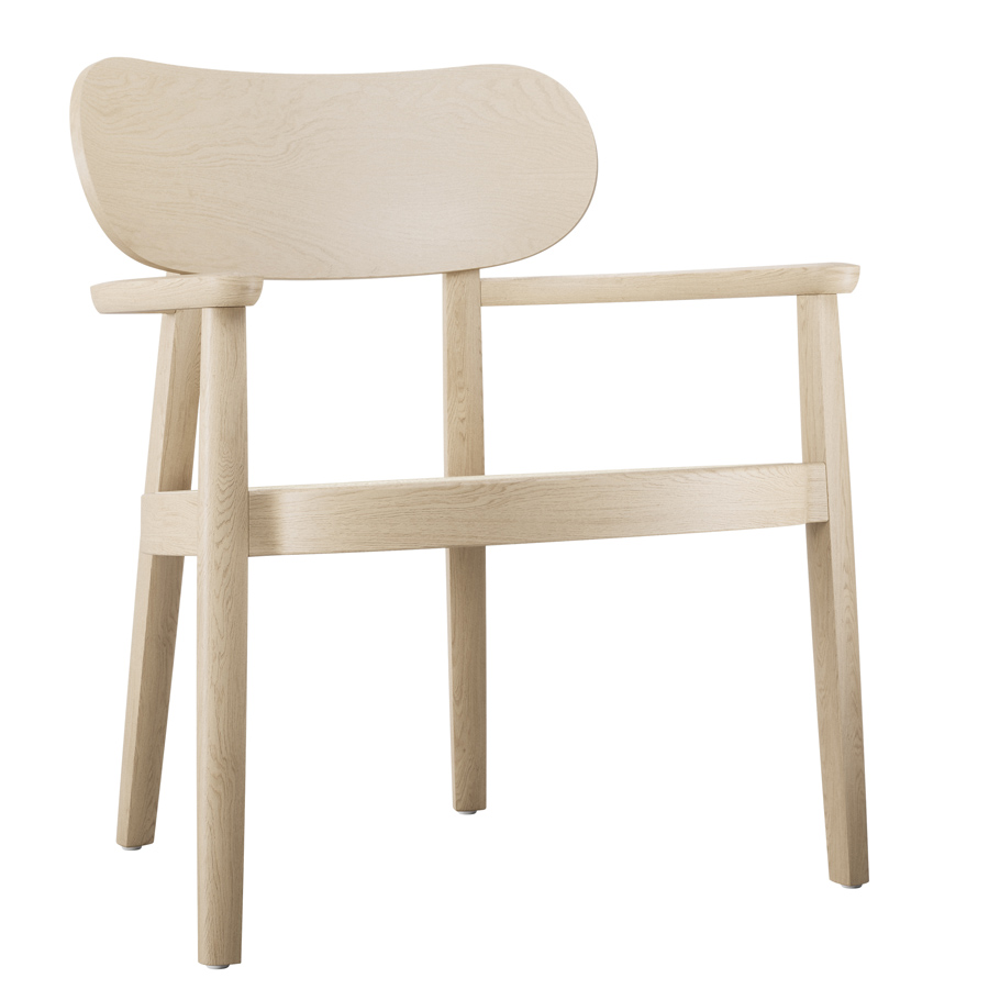 THONET 119 F Holzstuhl mit Armlehnen u. Rohrgeflecht-Sitz Buche gebeizt aufgehellt - Frontansicht