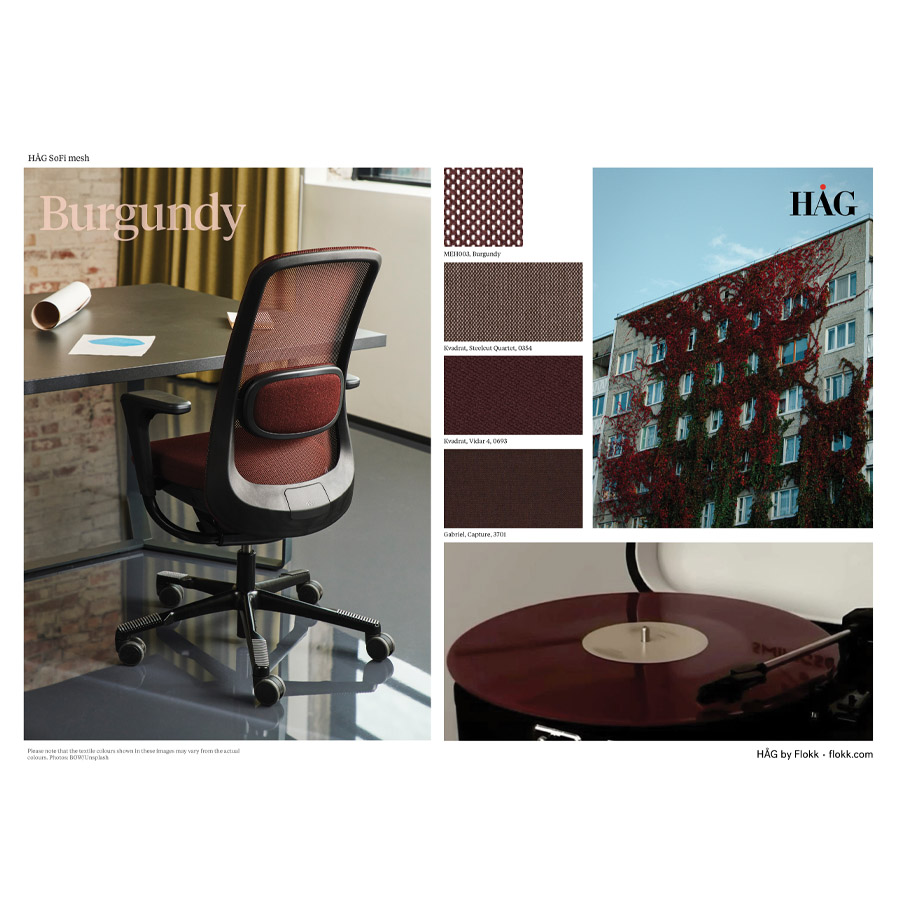HAG SoFI Mesh 7500 Burgundy Moodboard