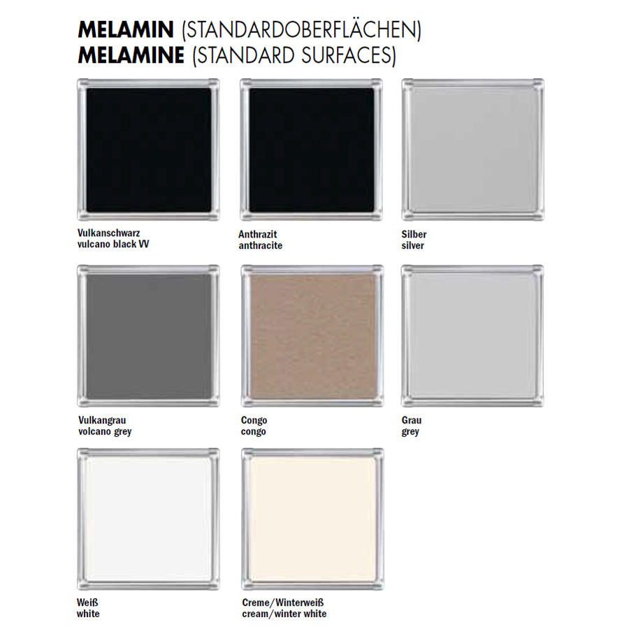Melamin Standardoberflächen