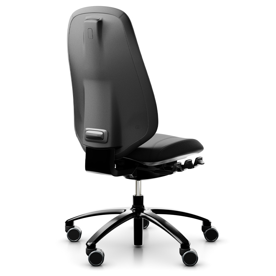 RH Mereo 300 black hohe Rückenlehne - Leder schwarz - Rückansicht