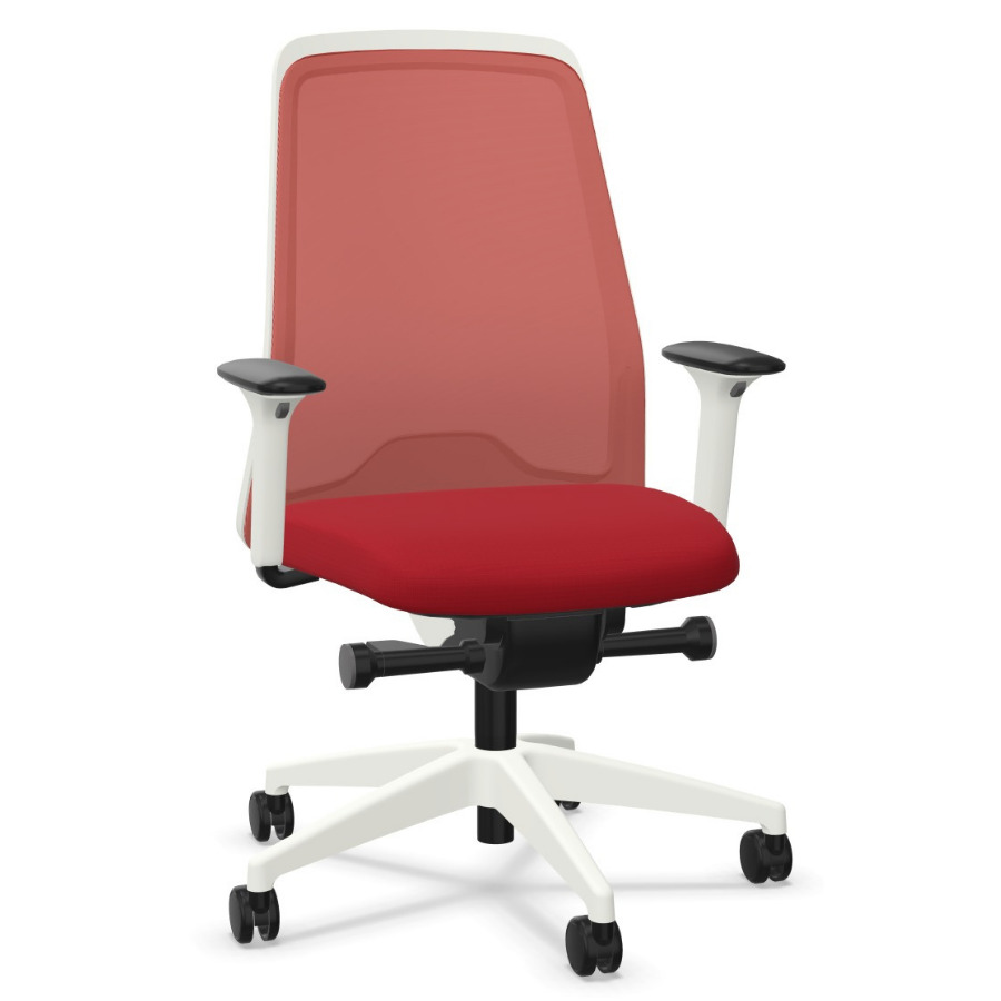 Interstuhl EVERYis1 (EV211) weiß Bürostuhl Netzrücken rot