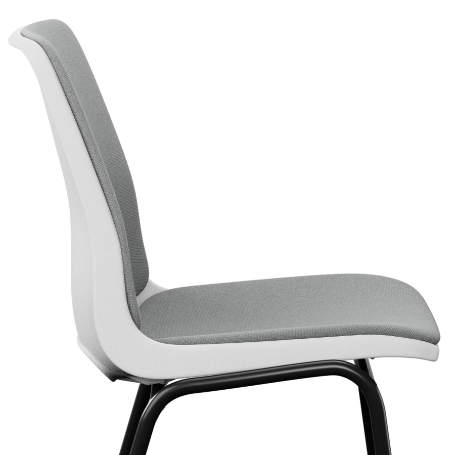 Profim Ana Sitz und Rücken gepolstert | Schale Misty grey | Gestell schwarz | Bezug Cura 60109