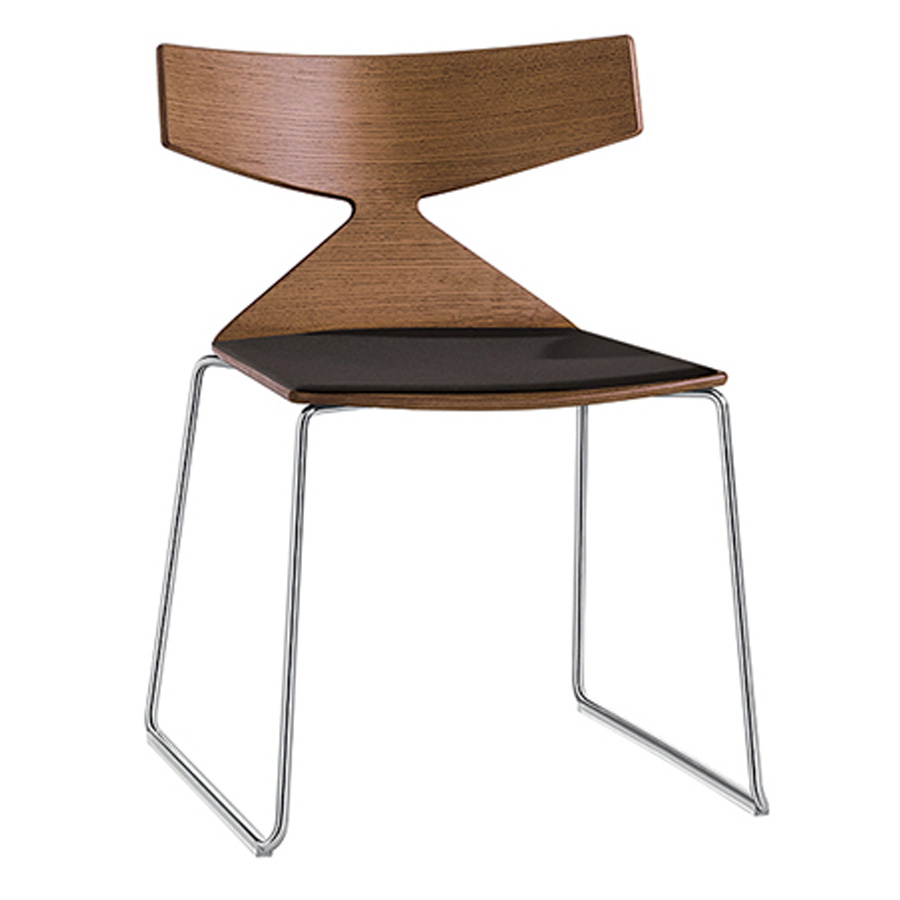 Arper SAYA 3702 Holz mit Kufengestell - mit Sitzkissen