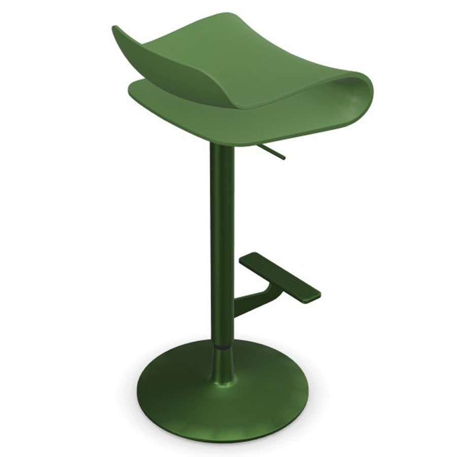 Kristalia BCN Barhocker höhenverstellbar Gestell grasgrün lackiert