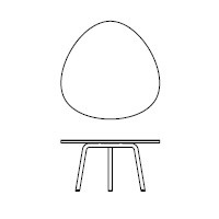 Dreibeinig und dreieckige Platte