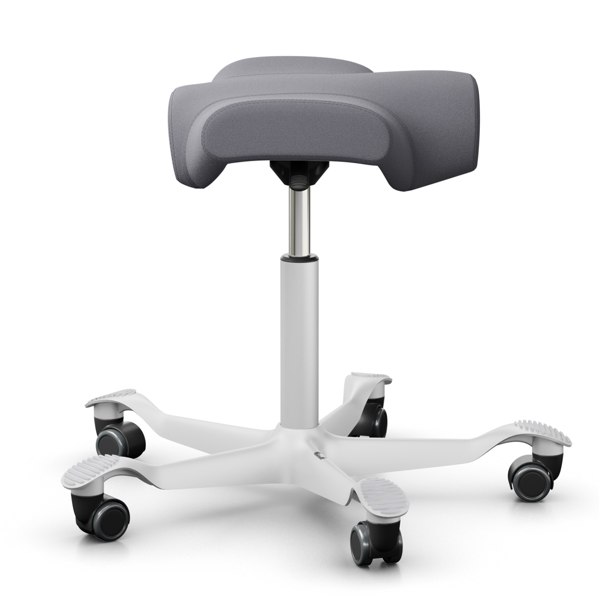 HAG CAPISCO 8105 Hocker | Stoff Xtreme grau | Fußkreuz weiß