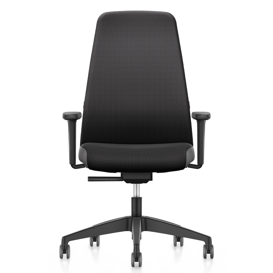 Interstuhl EVERYis1 157 Bürostuhl hoher Polsterrücken schwarz - Frontansicht