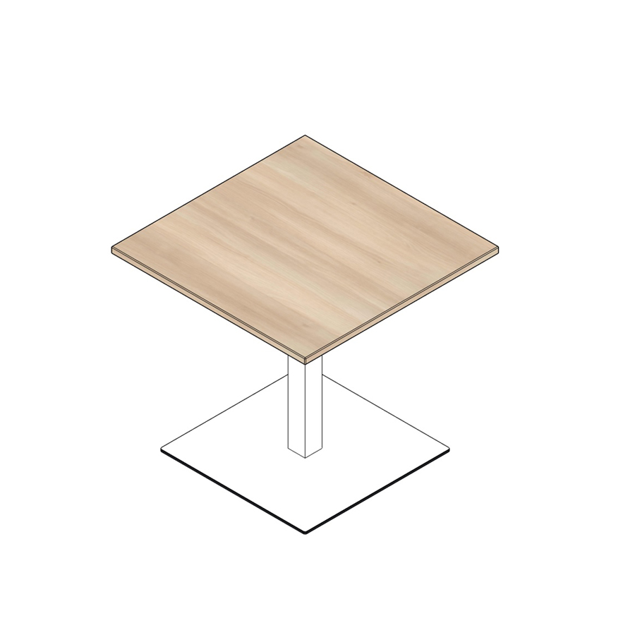 König + Neurath Besprechungstisch mit eckiger Säule 80x80 cm