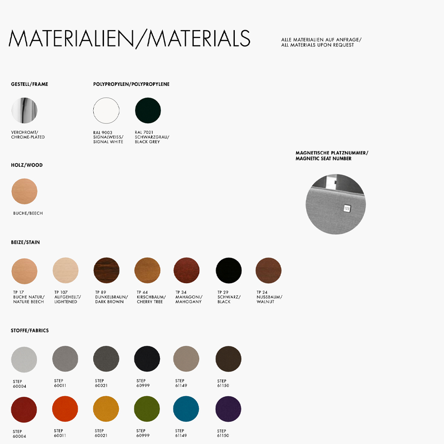 THONET S 180 ST Konferenzstuhl | Materialien Übersicht