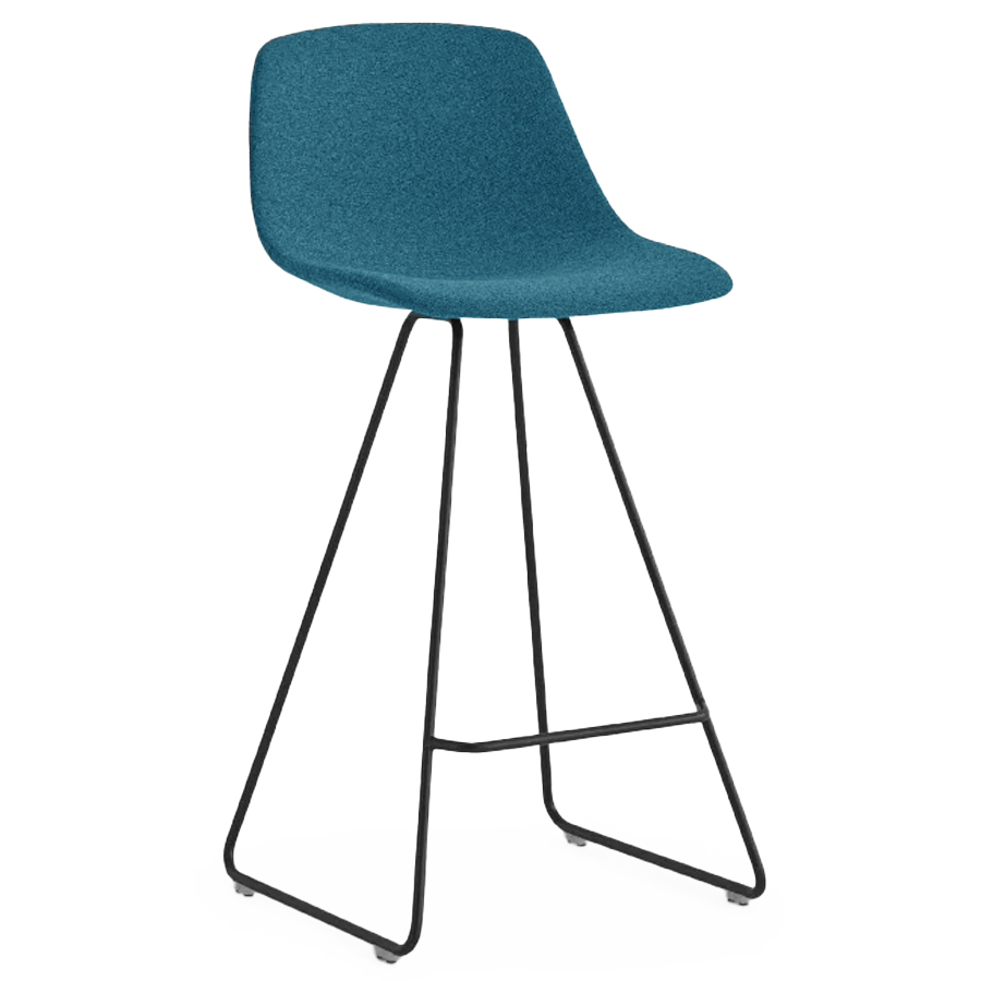 lapalma Miunn Barhocker mit Kufengestell schwarz und Sitz bezogen mit Medley 67053