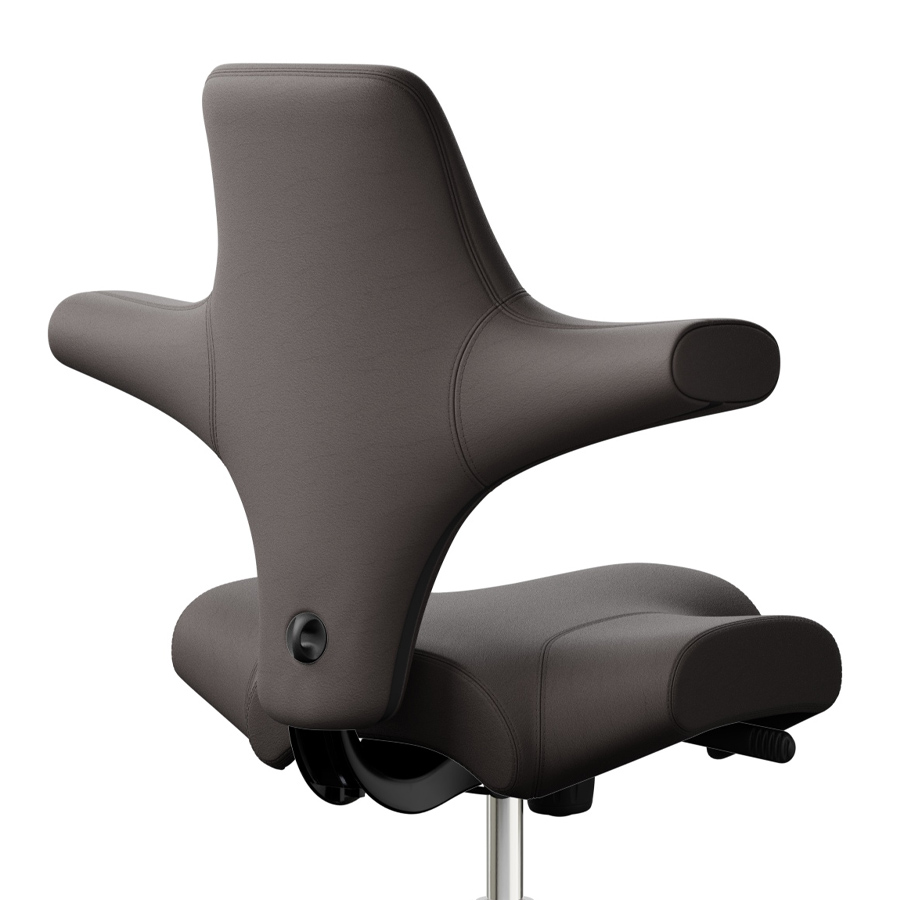 HAG CAPISCO 8106 Leder Elmosoft Dunkelbraun - Gestell schwarz - Rückseite Nahaufnahme