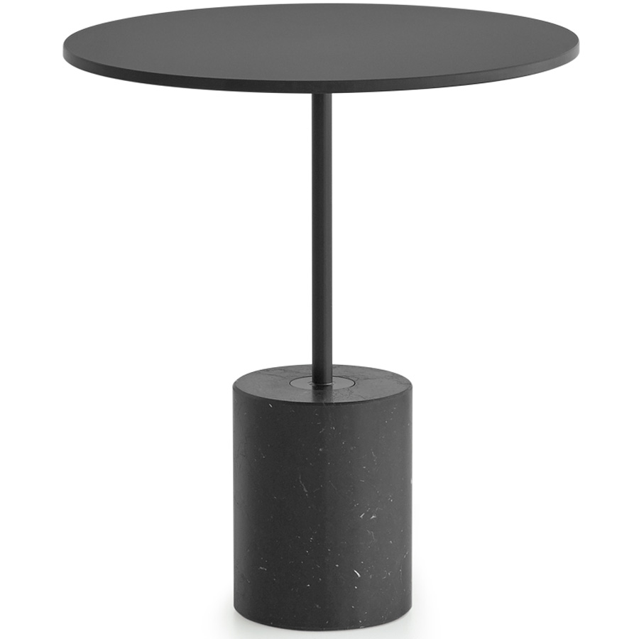 lapalma JEY Beistelltisch Fenix schwarz mit runder Platte und Marmorfuß