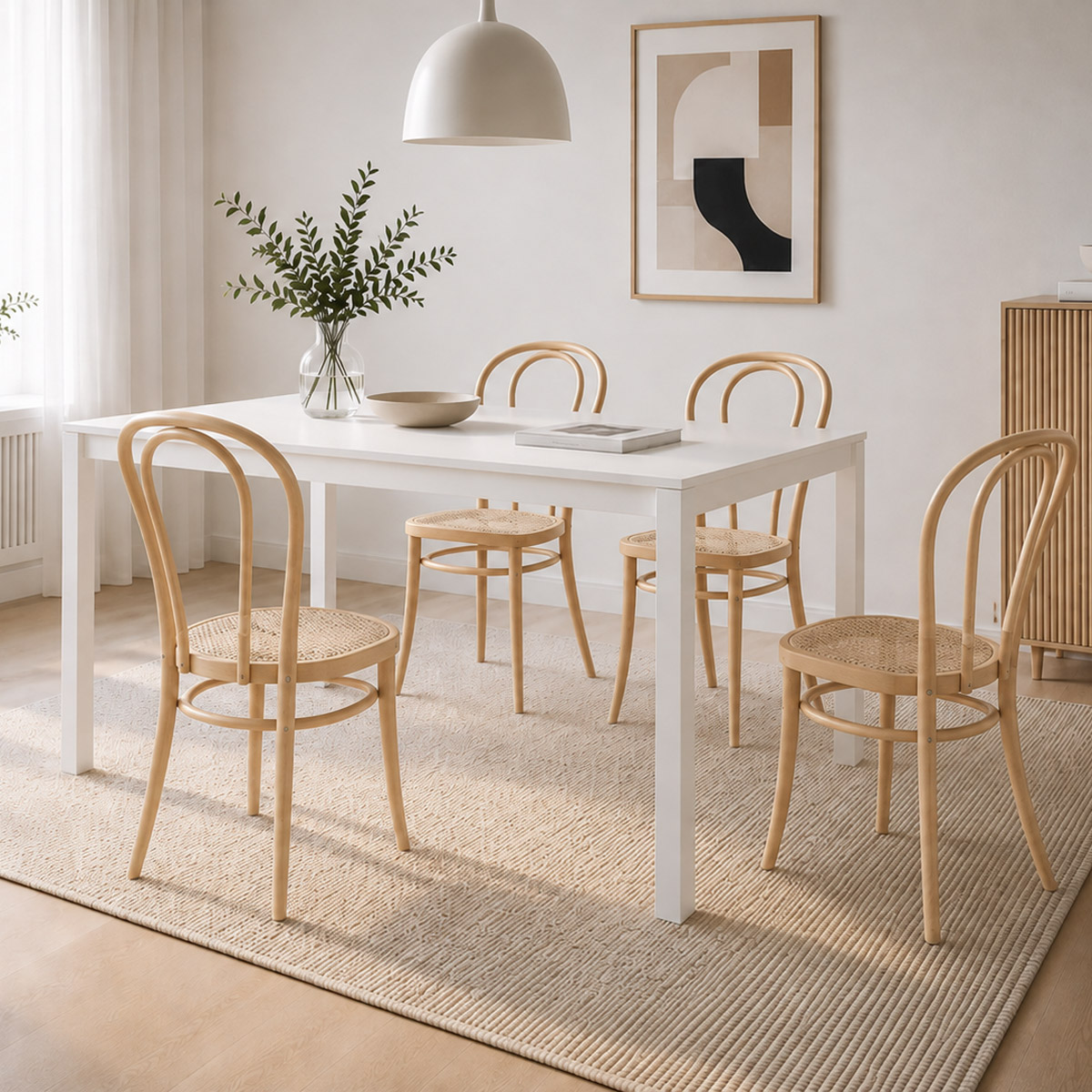 Kristalia Thin-K Tisch weiß Beispielumgebung Esszimmer