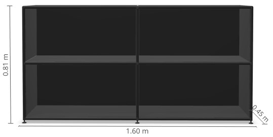 Bemassung-Bosse-Modul-Space-Sideboard-2OH-2FB-schwarz