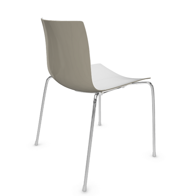 arper catifa 46 0251 bicolor rauchgrau mit Gestell verchromt