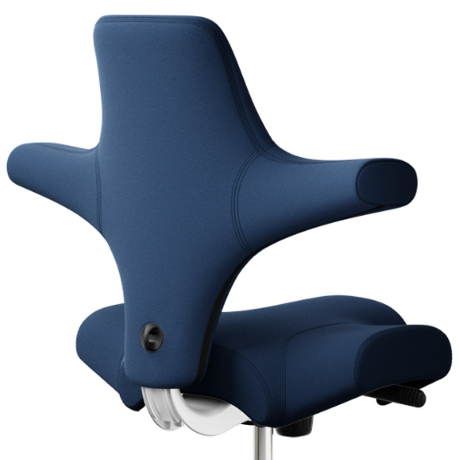 HAG CAPISCO 8106 Stoff Xtreme blau mit Sattelsitz 200 mm Gasfeder Gestell weiß - Nahaufnahme