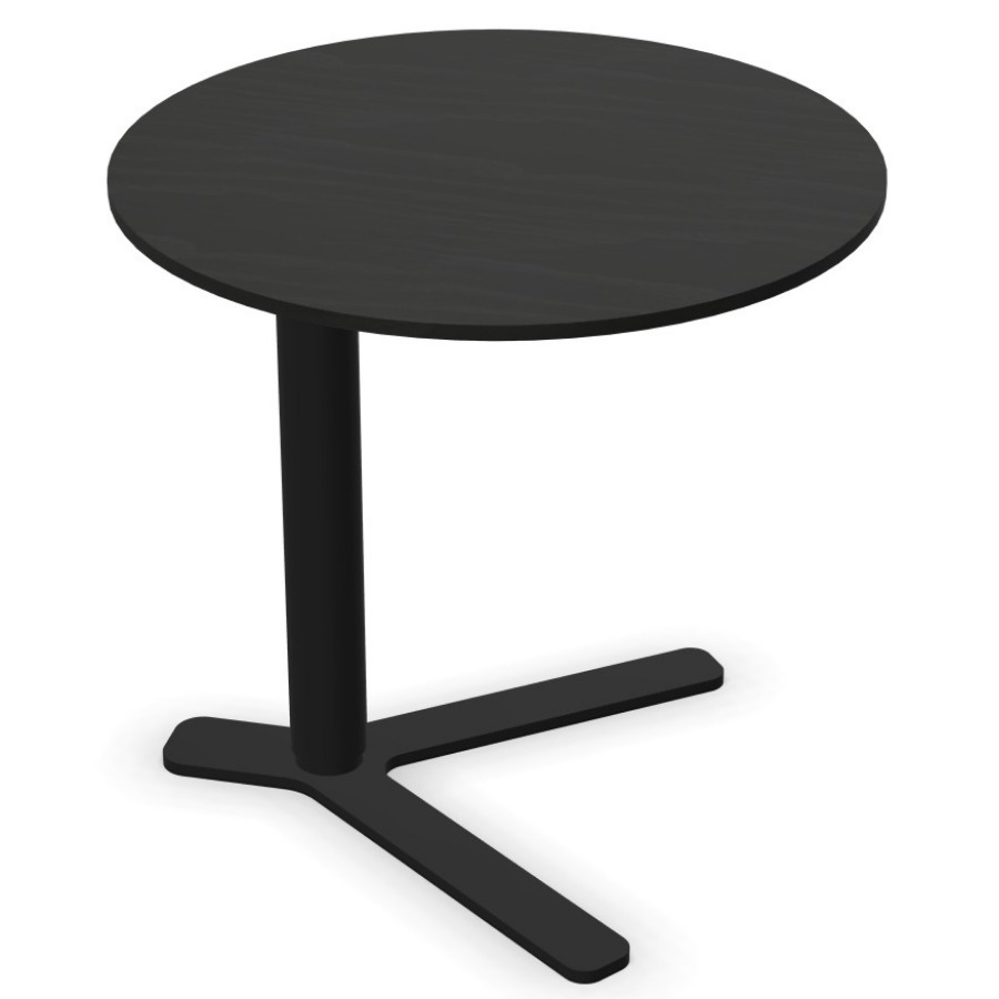 lapalma YO Beistelltisch | runde Platte | schwarz offenporig gebeizt | höhenverstellbar