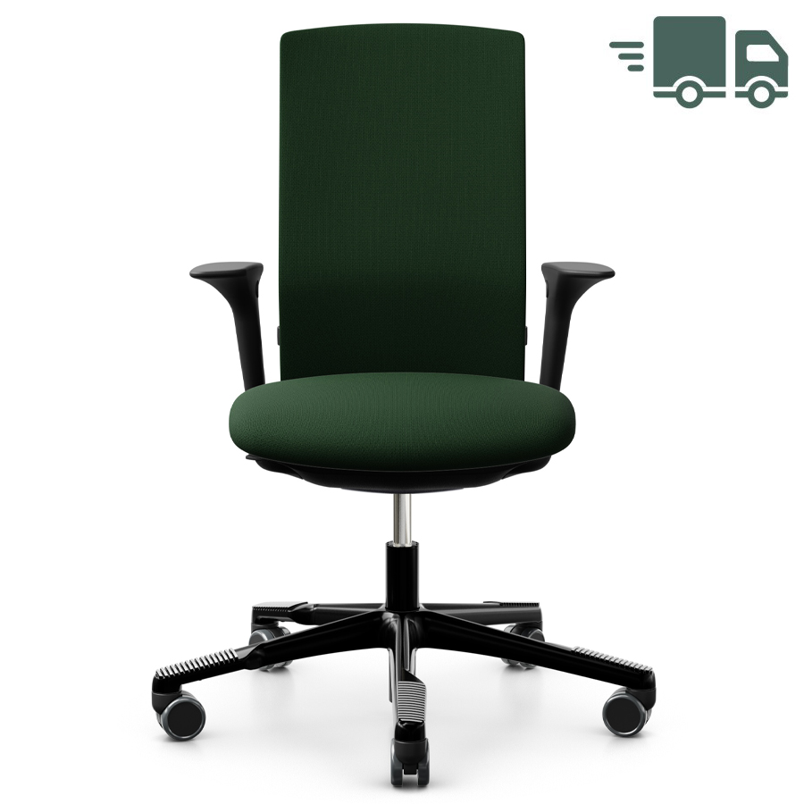 HAG FUTU 1200 S | Polsterrücken Forest | 2D Armlehnen | Gestell schwarz